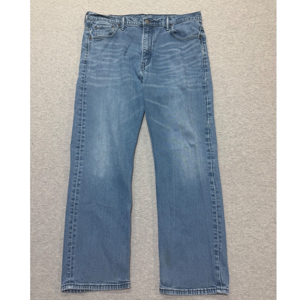 Levis 569 Loose Straight Jeans Mens 36x32 Whiskered Faded Medium Wash Blue